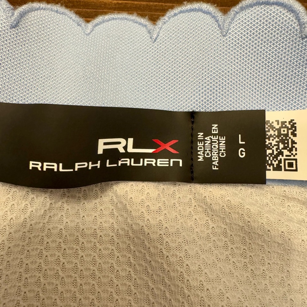 RLX Ralph Lauren Sky Blue & White Sleeveless Golf‎ Top Size L EUC - Picture 3 of 9
